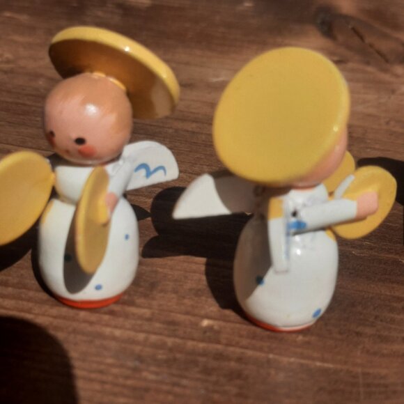 Miniature Angel Choir Painted Wood Musical Band with Instruments VTG Holiday 1.5 - Picture 14 of 15
